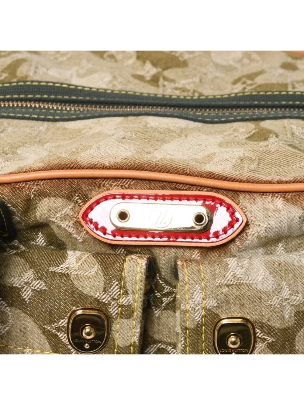 Louis Vuitton Monogram Moflage Denim Jasmine Handbag Khaki Takashi Murakami